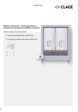 Инструкция по монтажу CLAGE DSX Touch Twin