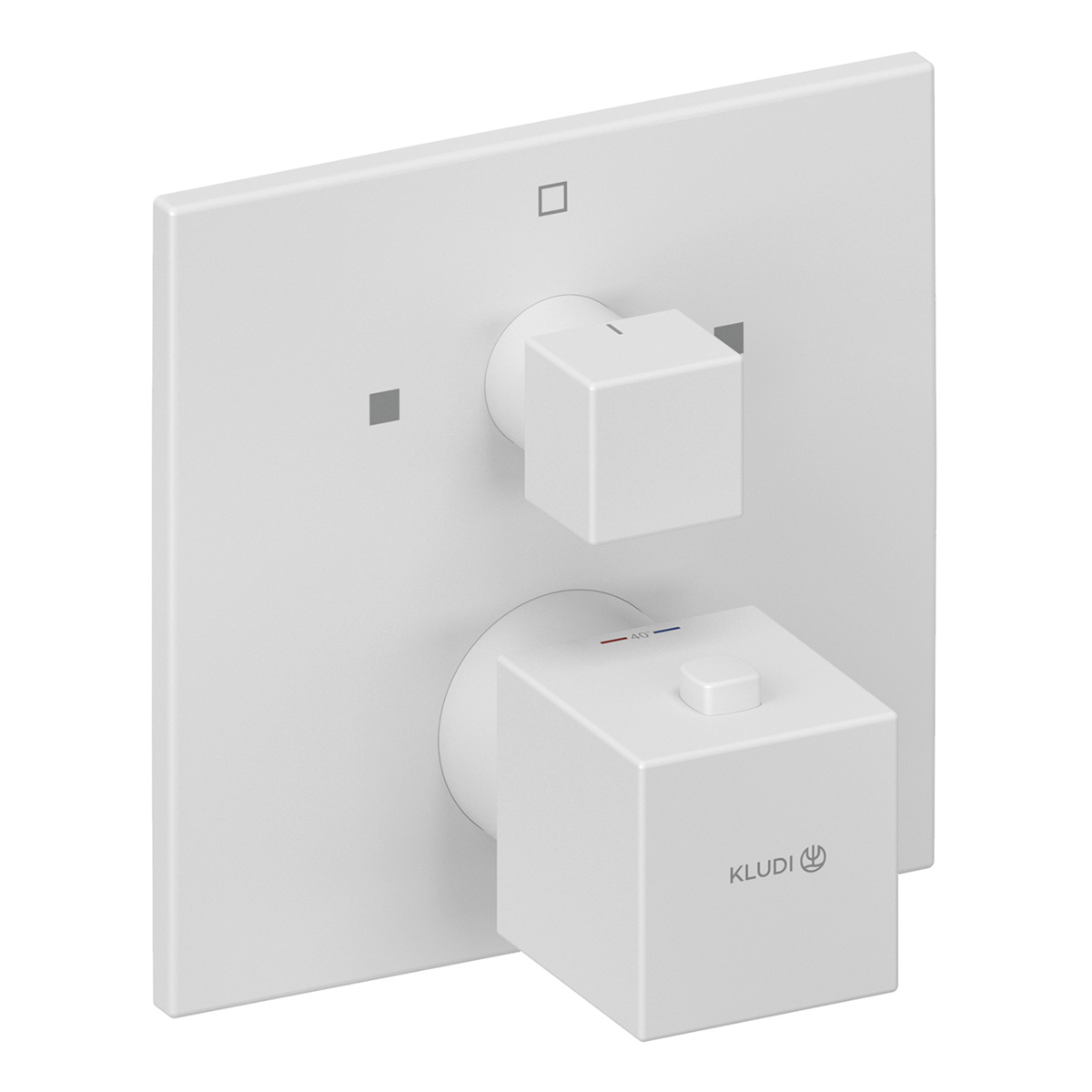 Kludi Decus встраиваемый смеситель для ванны и душа с термостатом SLIM.BOXX 88022, белый матовый