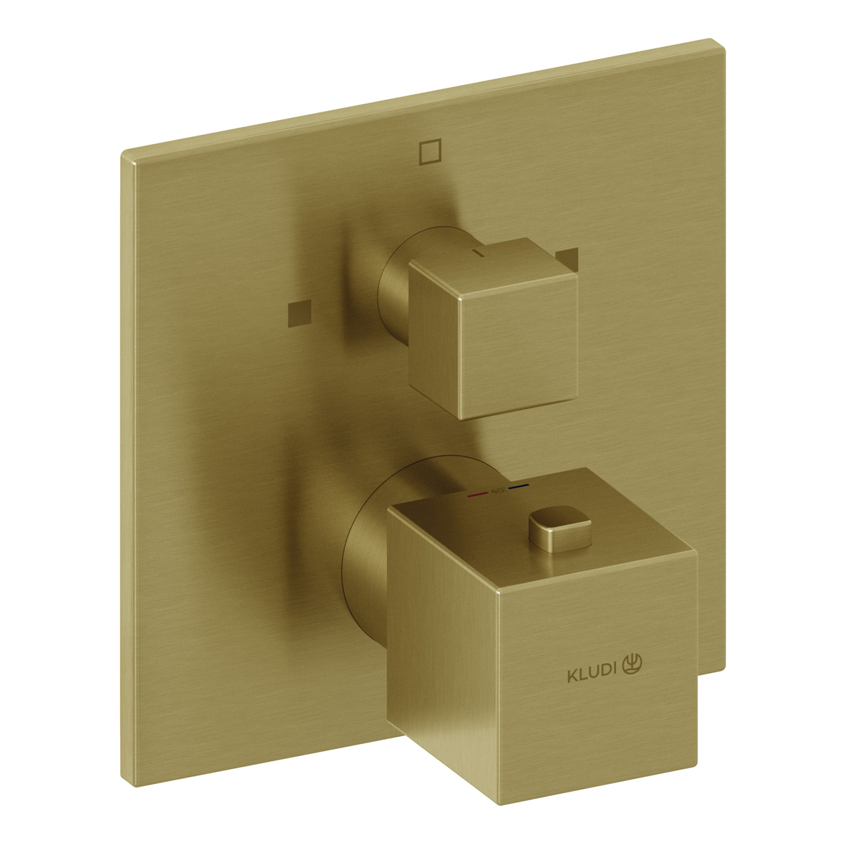 Kludi Decus встраиваемый смеситель для ванны и душа с термостатом SLIM.BOXX 88022, золото брашированное
