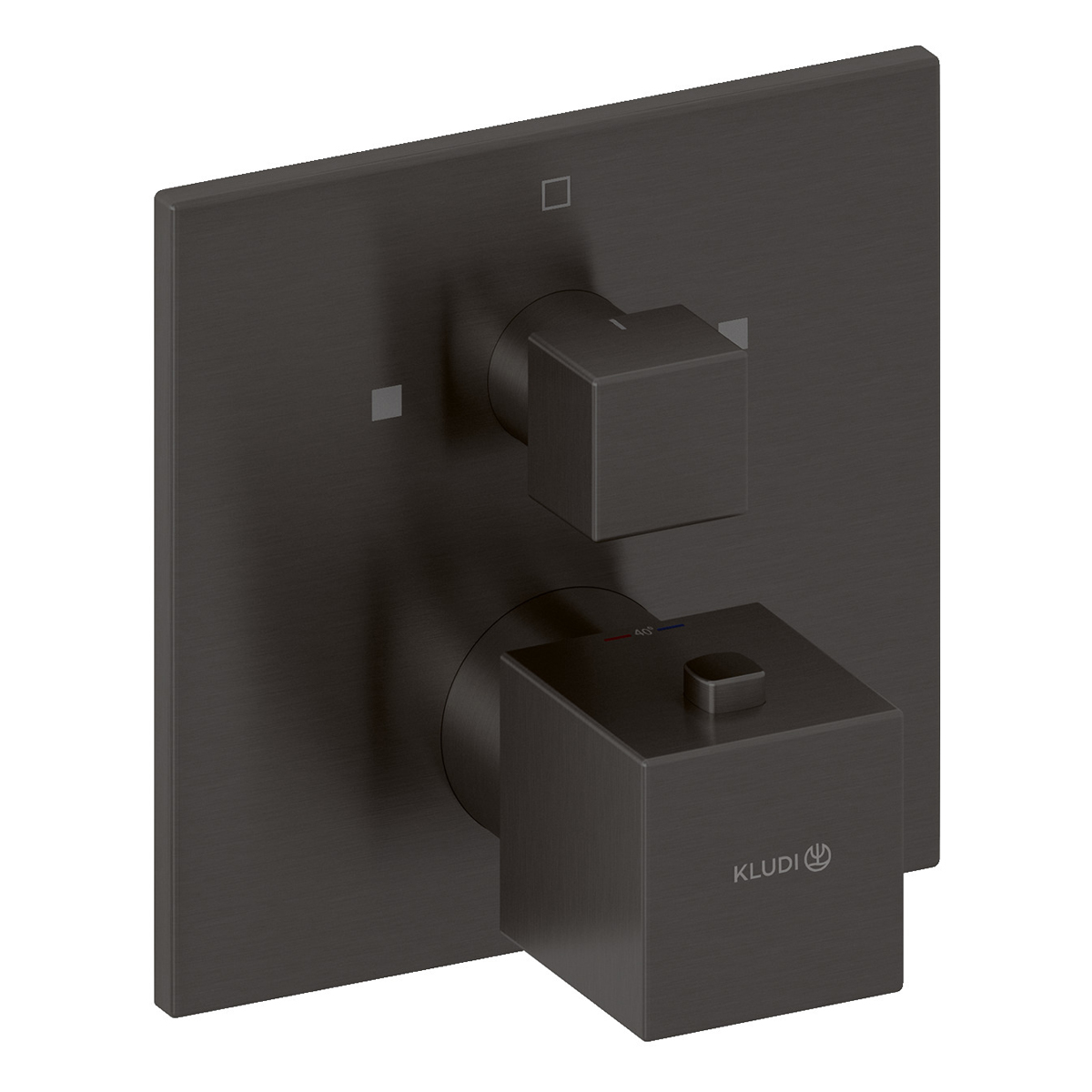 Kludi Decus встраиваемый смеситель для ванны и душа с термостатом SLIM.BOXX 88022, сталь оружейная