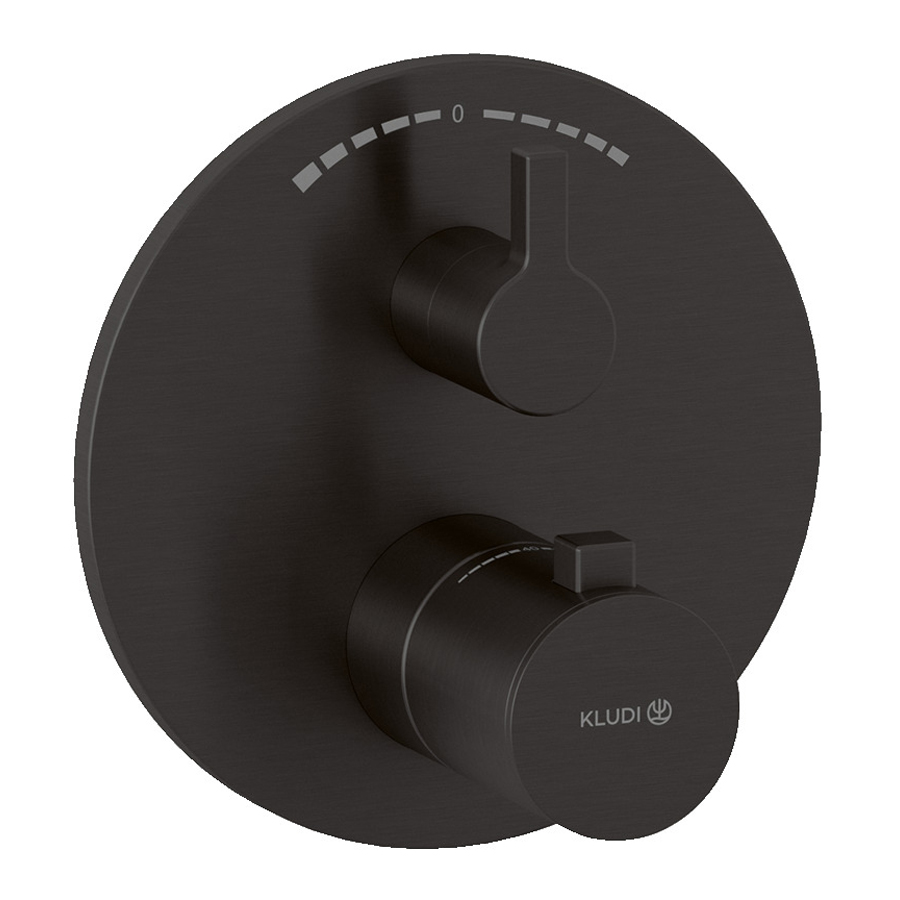 Kludi NOVA FONTE Puristic Встраиваемый смеситель для ванны и душа с термостатом 88022, сталь оружейная